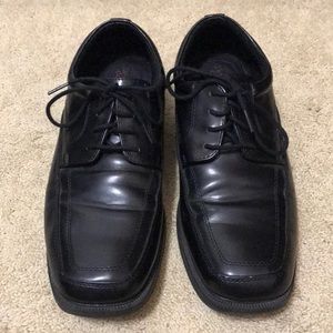 Black leather dress shoes 11Wide